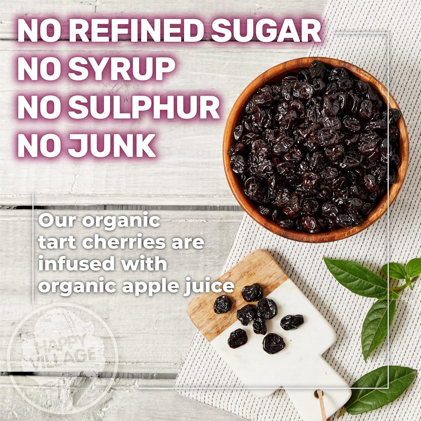 Happy Village Organic Whole Dried Tart Cherries 10 OZ