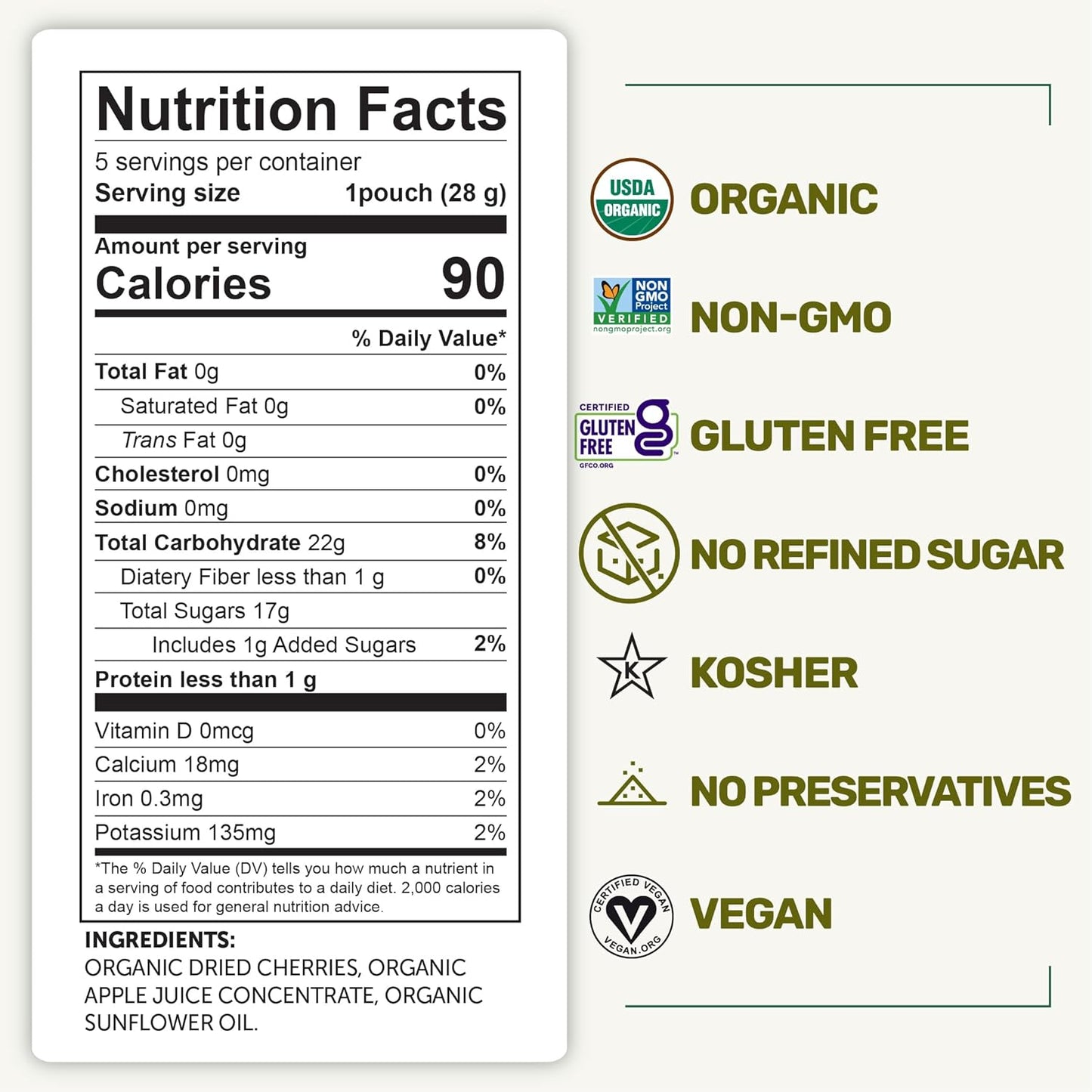 Happy Village Organic Soft Dried Cherries On the Go 3 Bags
