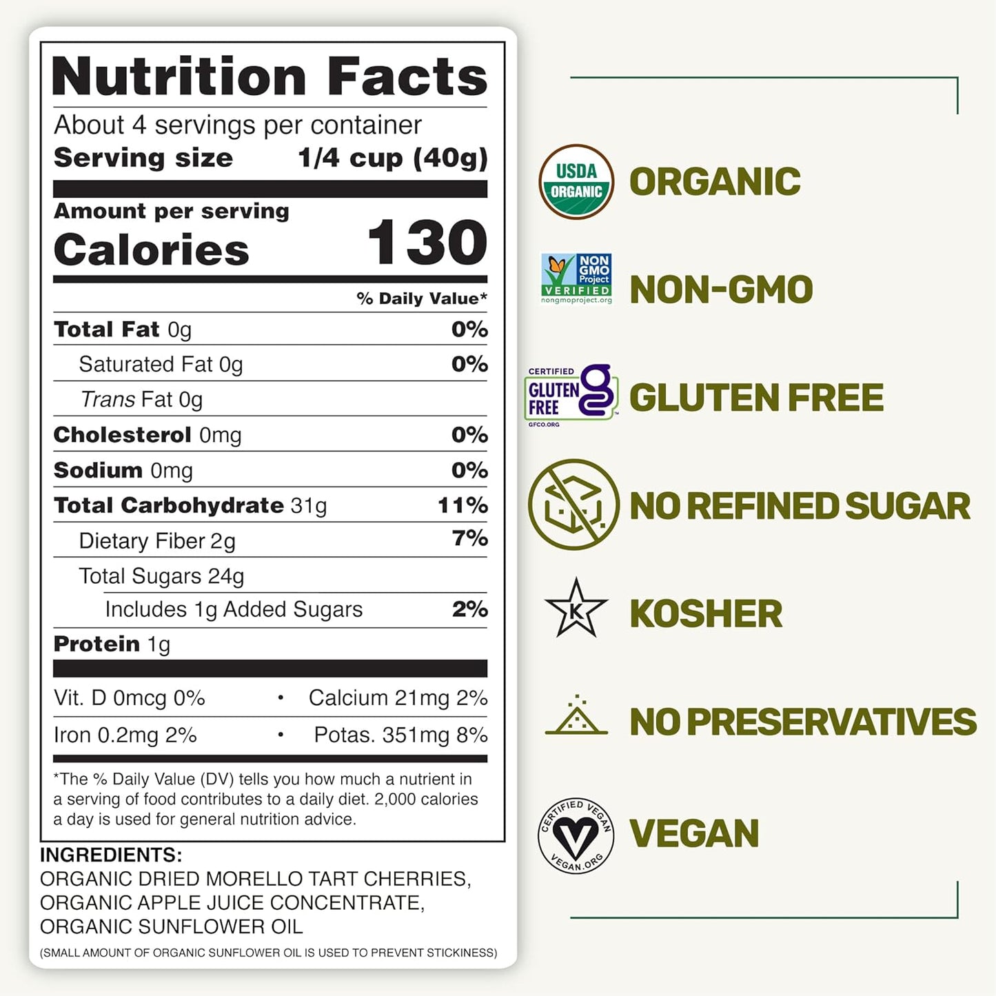 Happy Village Organic Whole Dried Tart Cherries 10 OZ