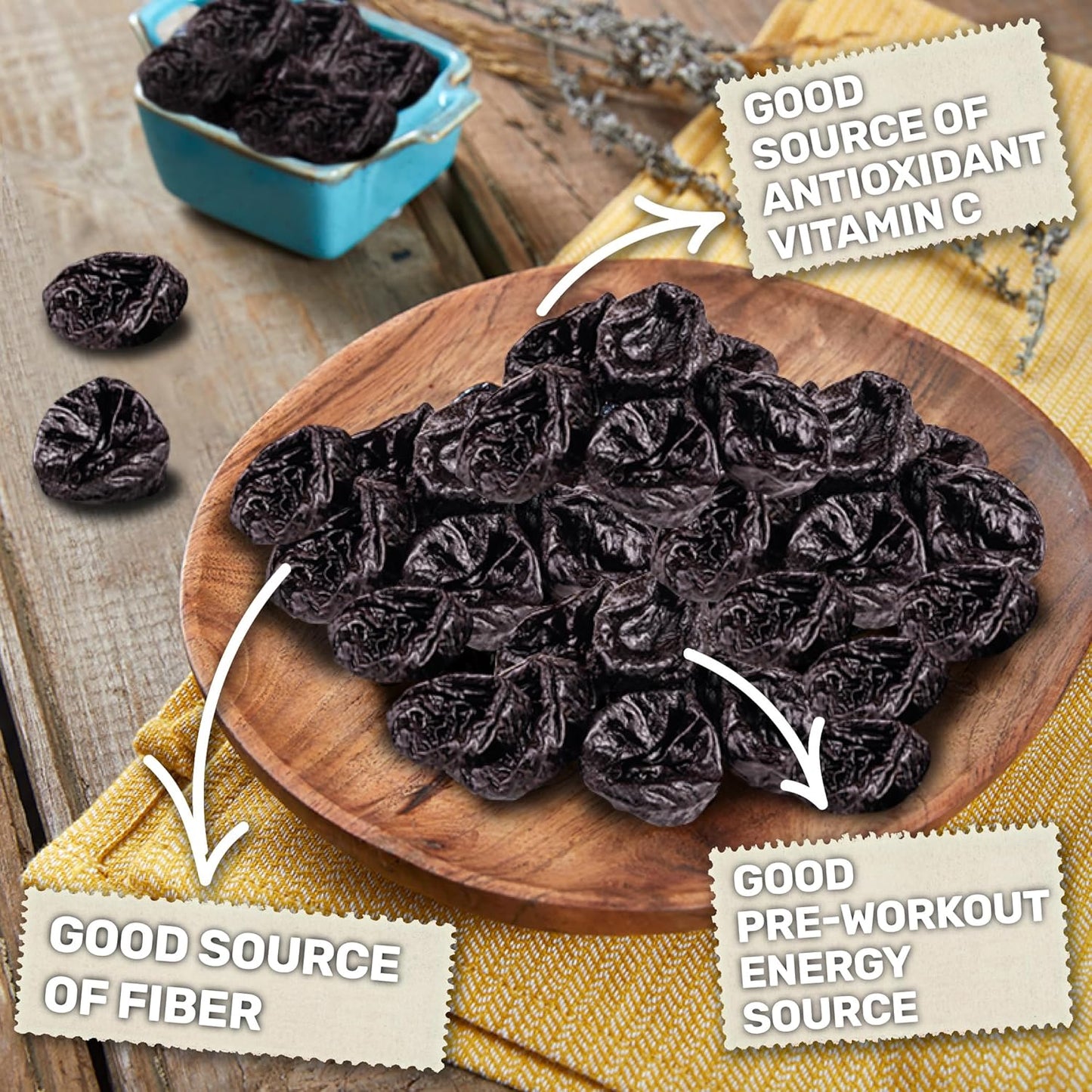 Happy Village Organic Soft Dried Prunes (Plums) On the Go 3 Bags