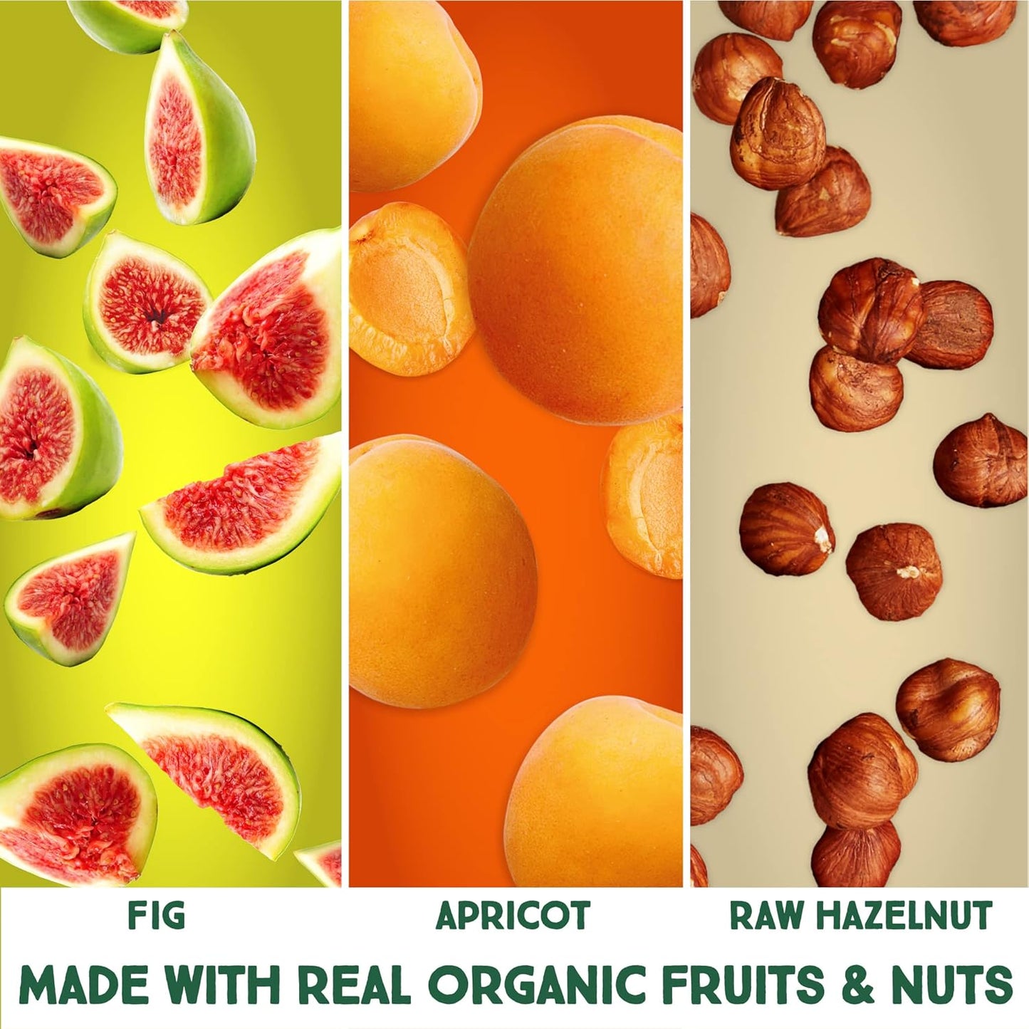 Happy Village Organic Fig & Nut Bar, APRICOT  (16 bars,1.4 OZ each)