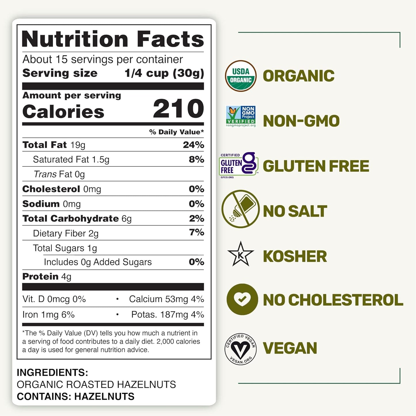 Happy Village Organic Roasted Hazelnuts 16 OZ