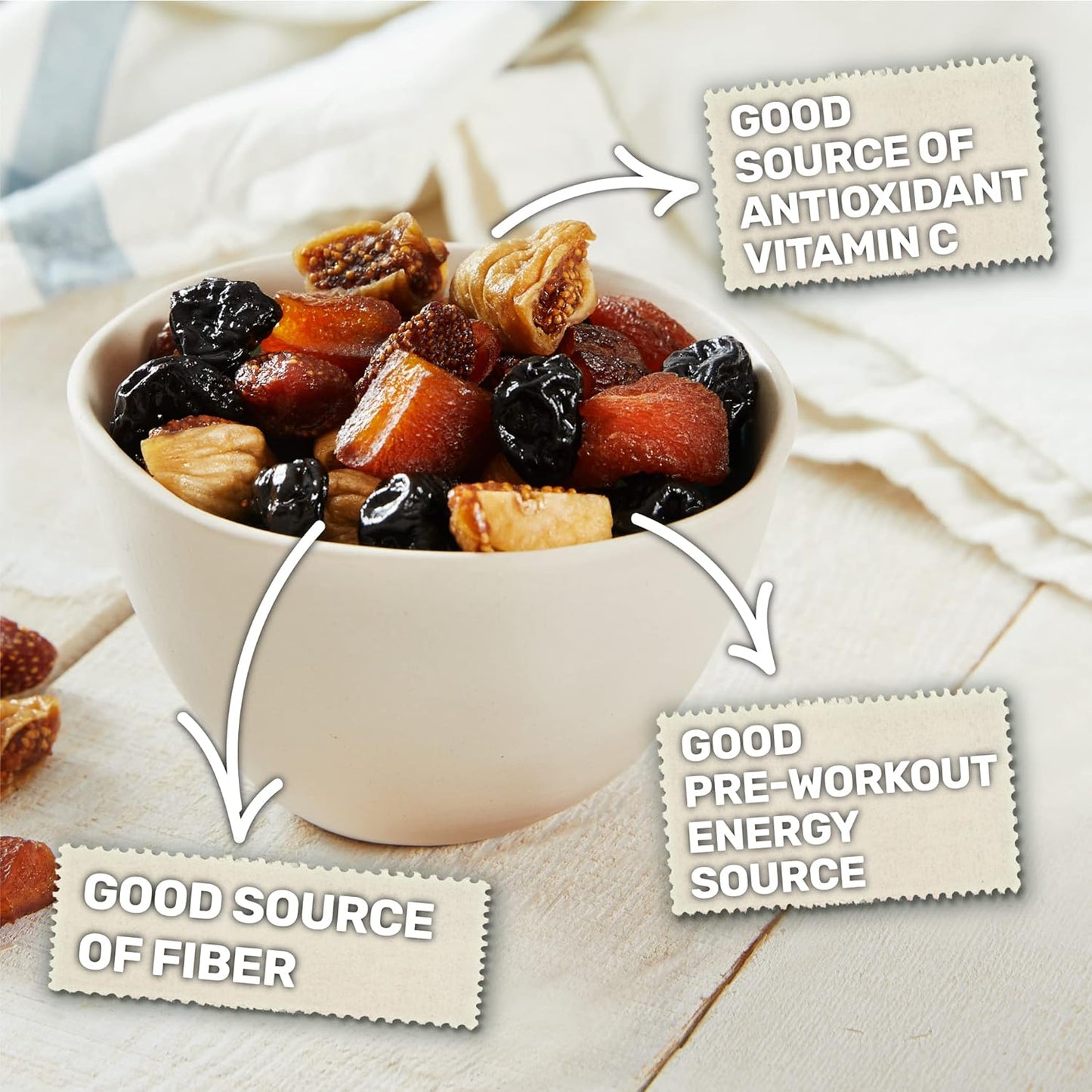 Happy Village Organic Dried Fruit Mix Apricots, Figs, Strawberries & Tart Cherries 18 OZ