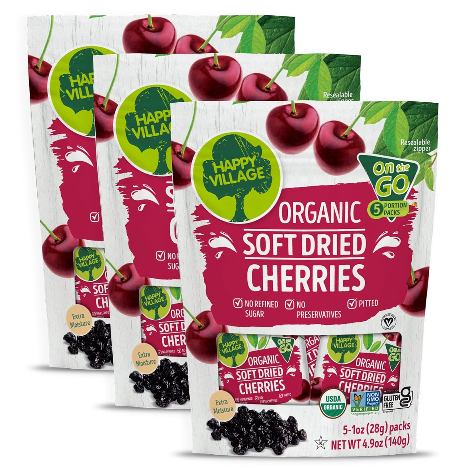 Premium Organic Dried Cherries for a Healthy Snack: Our soft dried cherries are USDA organic, non-GMO, and unsulfured. They’re gluten-free, kosher, raw, and vegan certified, offering a nutritious and satisfying snack for all diets.