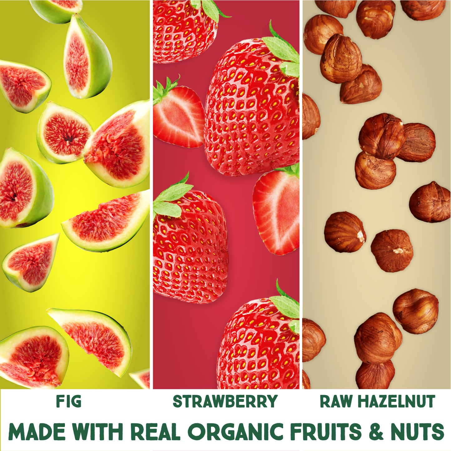 Happy Village Organic Fruit & Nut Bars, STRAWBERRY (16 bars, 1.4 OZ each)