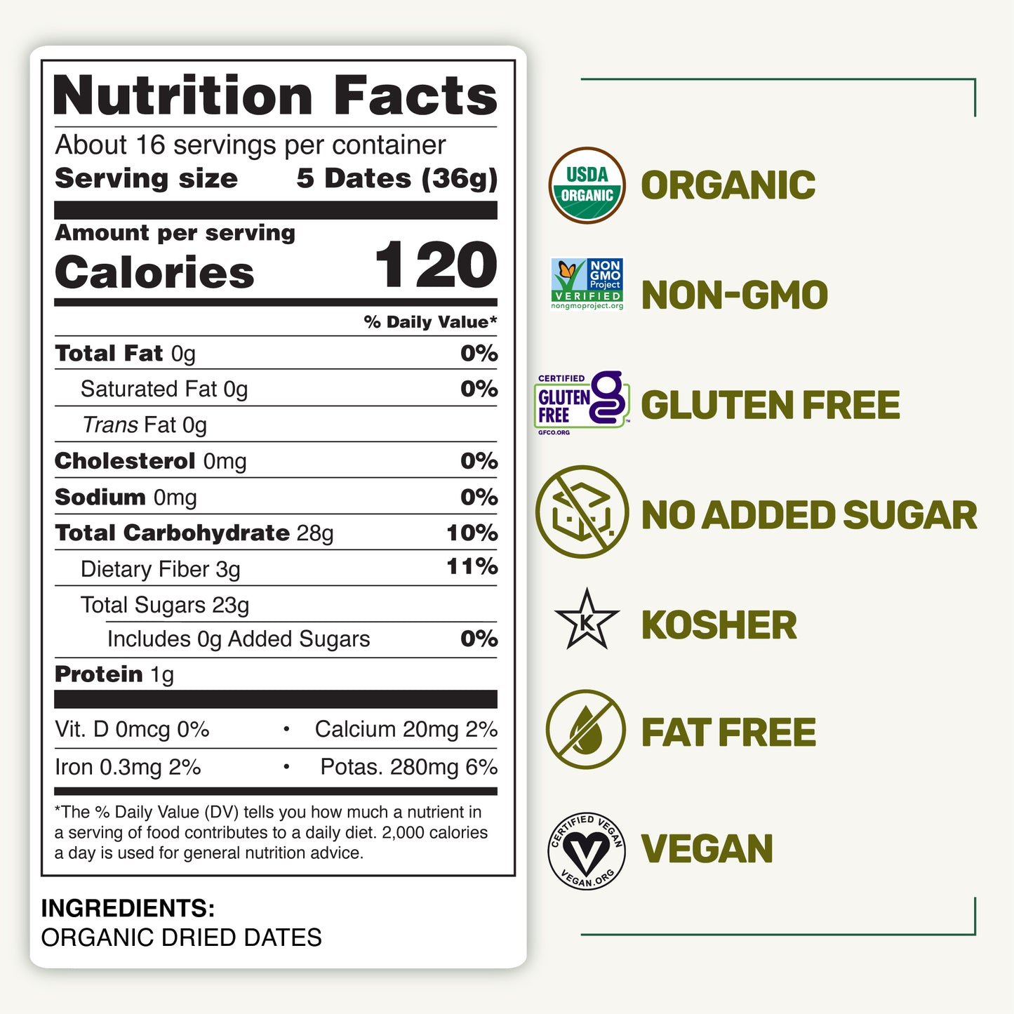 Happy Village Organic Dates Pitted 40 OZ