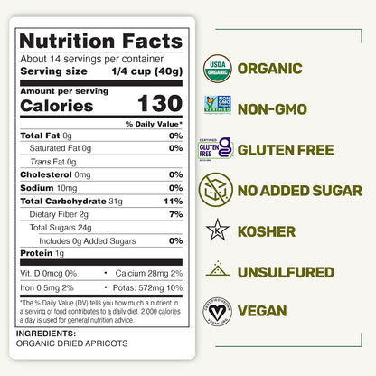 Happy Village Organic Turkish Sun-Dried Apricots 20 OZ