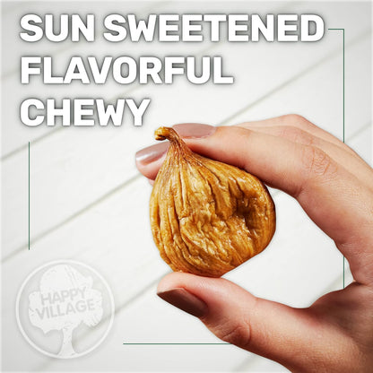 Happy Village Organic Turkish Dried Figs Value Pack 80 OZ (2 Packs of 40 OZ) Resealable Pack