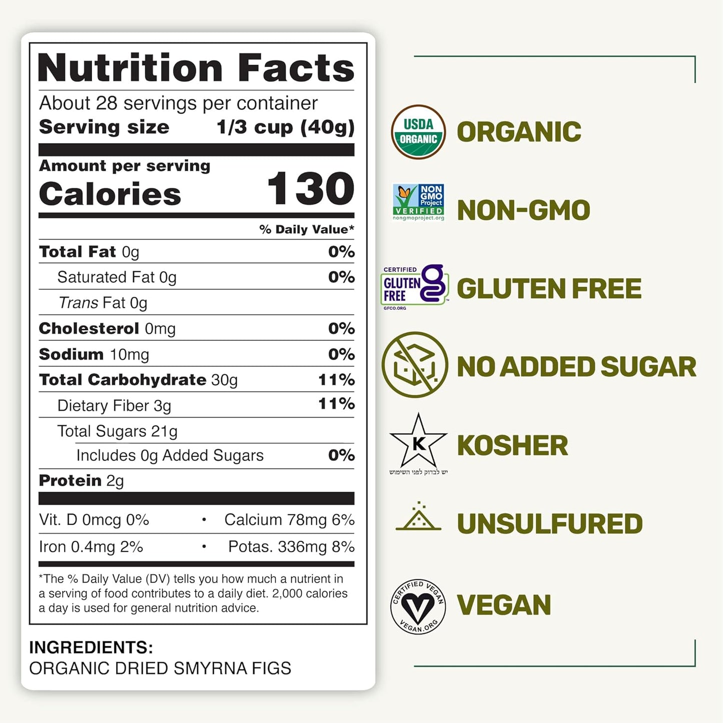 Happy Village Organic Turkish Dried Figs Value Pack 80 OZ (2 Packs of 40 OZ) Resealable Pack