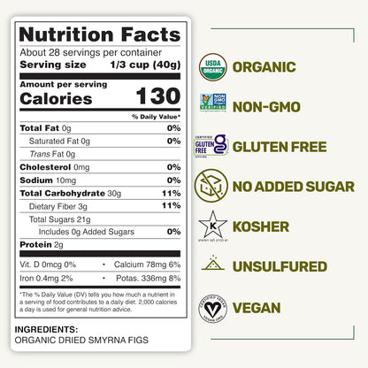 Happy Village Organic Turkish Dried Figs Value Pack 80 OZ (2 Packs of 40 OZ) Resealable Pack