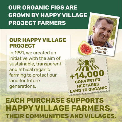 Happy Village Organic Soft Dried Figs On the Go  3 Bags