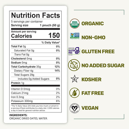 Happy Village Organic Soft Dried Pitted Dates On the Go  3 Bags