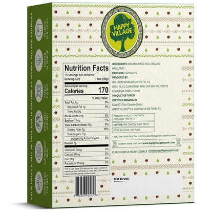 Happy Village Organic Fig & Nut Bar, ORIGINAL FIG  (16 bars, 1.4 OZ each)