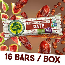 Happy Village Organic Fig & Nut Bars, DATE  (16 bars, 1.4 OZ each)