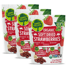 Our organic strawberries are grown in small Mediterranean villages, harvested at the peak of ripeness, dried to seal in their natural sweet flavors. They are infused with organic apple juice concentrate for easy chewing and softer texture.  They are packed without any artificial colors and sulfur. They are made with real fruits, gluten free. No refined sugar, non gmo, no artificials.
Premium Organic Strawberries: Our certified organic strawberries are carefully soft-dried to preserve their natural swe